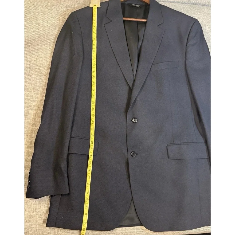 Jos A Bank Blazer‎ Mens Navy Blue Sport Coat 2 Button Micro Check Classic